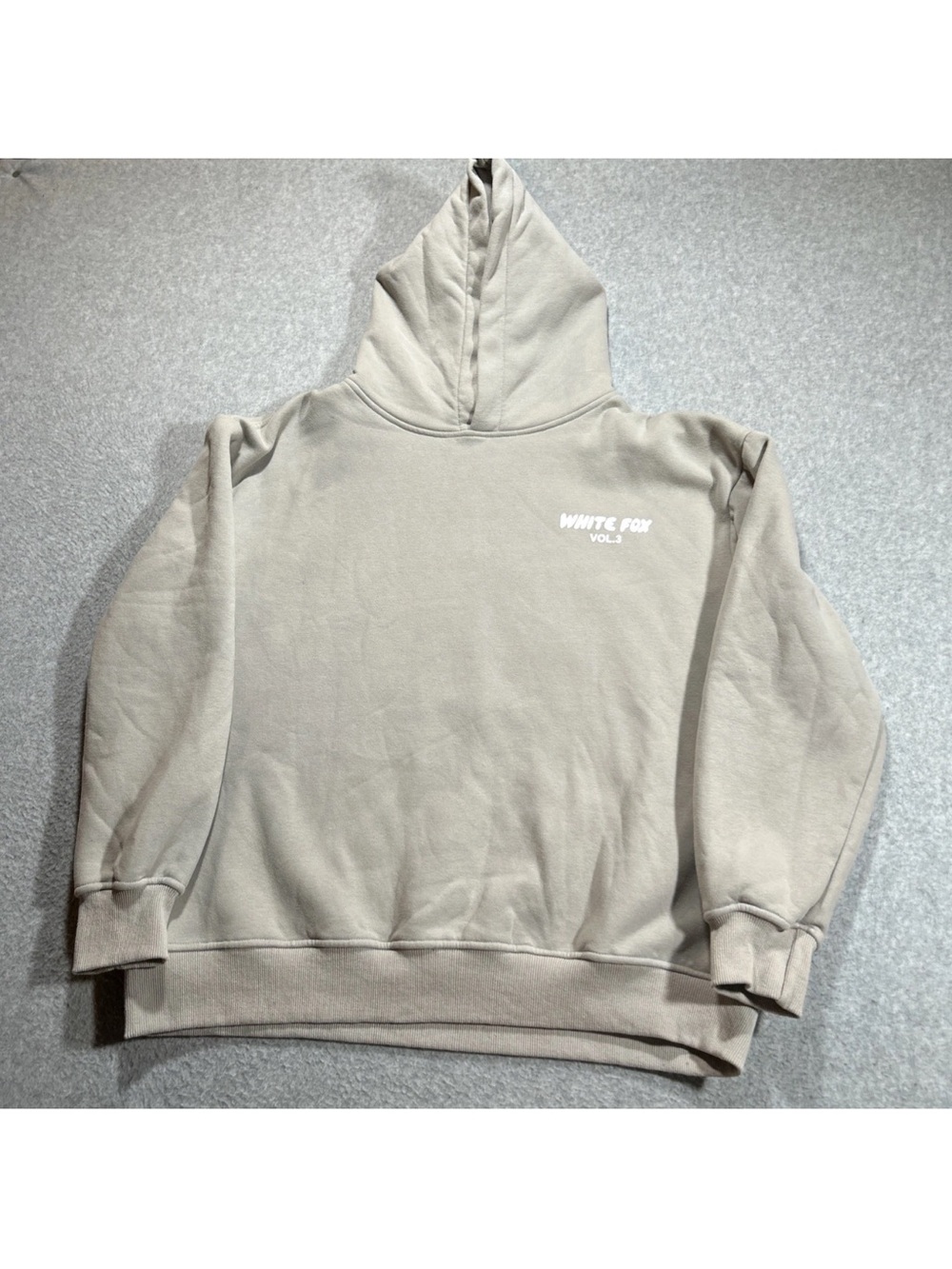White Fox Boutique Beige Hoodie with White Logo - Picture 2 of 2